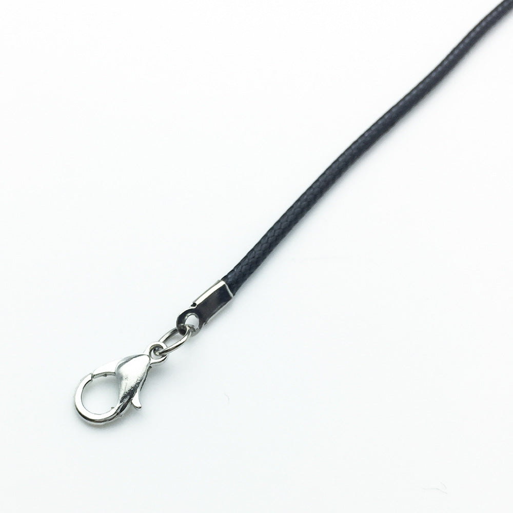 Black Leather Cord Necklace with Lobster Clasp (10 pcs)