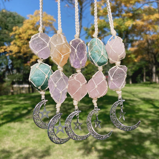 Crystal Moon Hanging Car Charm